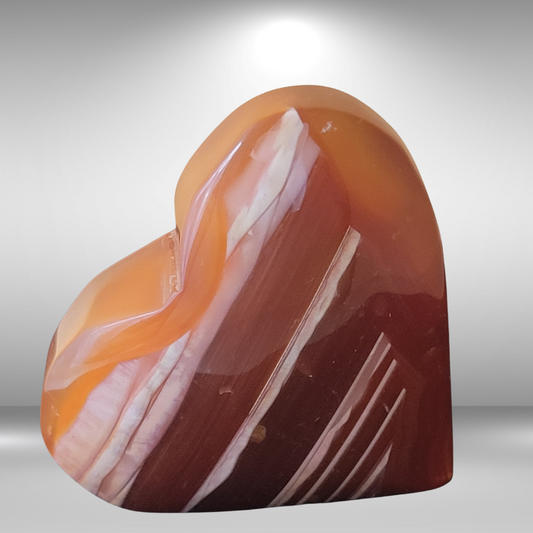Carnelian Heart-Shaped Crystal 60mm